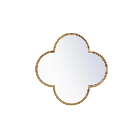 Elegant Decor Metal Plum Mirror 32 Inch X 32 Inch In Brass MR653232BR